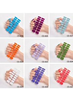 ORiTi 16 Pieces Nail Art Polish Sticker Nail Stripes Self-adhesive, Pure Color Nail Stickers - Black  - Image 4