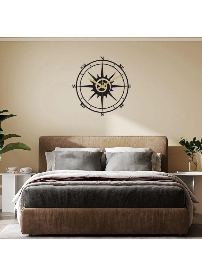 Hari Enterprise Hari Enterprise Modern Compass Wall Clock, Oversized Wall Clock, Metal Wall Clock, Large Wall Clock, Minimalist Wall Clock, Silent Wall Clock, Gear Wheel Wall Clock (15.7 Inch) - Image 5