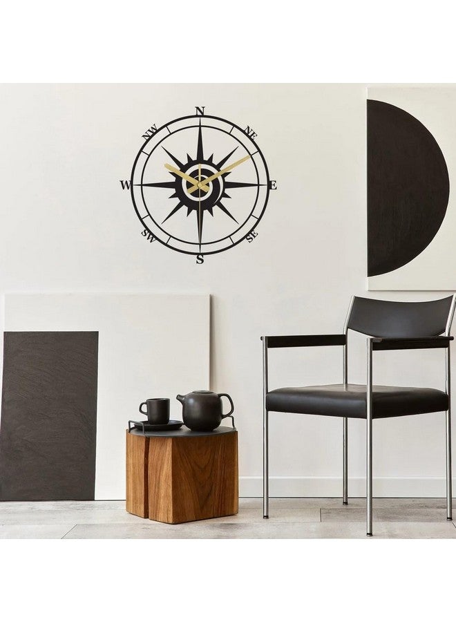 Hari Enterprise Hari Enterprise Modern Compass Wall Clock, Oversized Wall Clock, Metal Wall Clock, Large Wall Clock, Minimalist Wall Clock, Silent Wall Clock, Gear Wheel Wall Clock (15.7 Inch) - Image 3