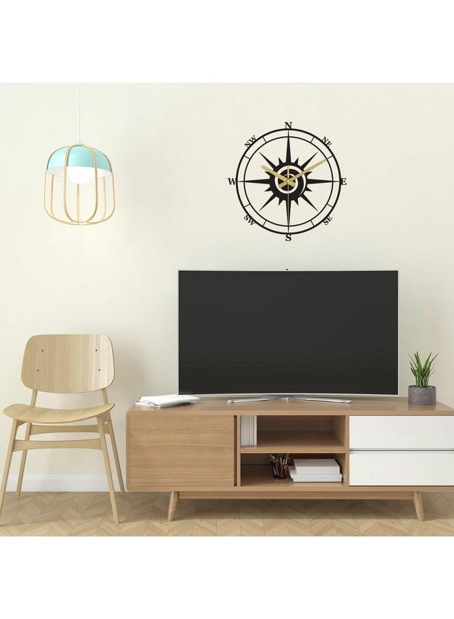 Hari Enterprise Hari Enterprise Modern Compass Wall Clock, Oversized Wall Clock, Metal Wall Clock, Large Wall Clock, Minimalist Wall Clock, Silent Wall Clock, Gear Wheel Wall Clock (15.7 Inch) - Image 4