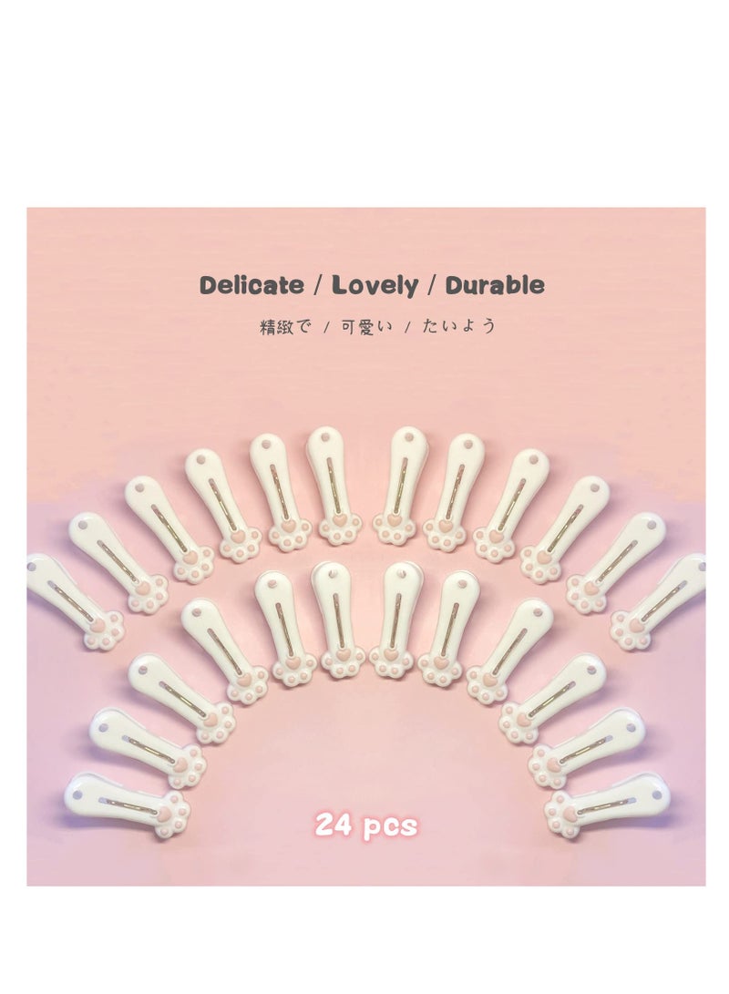 Plastic Clothespins Laundry Clothes Pins Traceless Clothes Pegs Bag Clips Food Package Clip with Lovely Cat Claw Pattern for Hanging Clothes Traceless Clothes Pegs Snack Bags Clips 24 Pack - Image 5