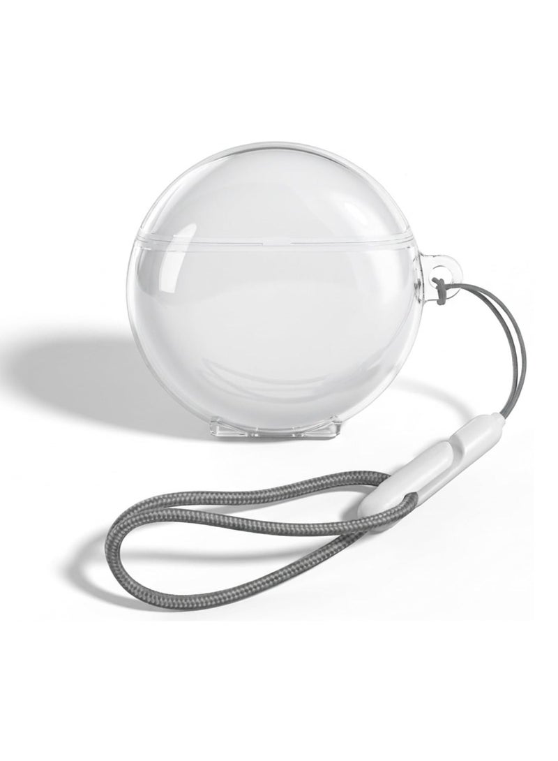 جراب سيليكون متوافق مع سماعات هواوي فري بودز 7i، غطاء حماية شفاف ناعم من مادة TPU مقاوم للصدمات لكامل الجسم للرجال والنساء مع حبل تعليق - شفاف