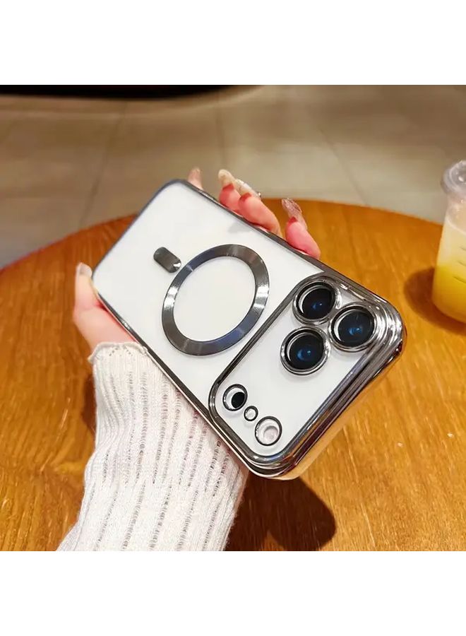 Silvery Magnetic Clear TPU Case For IPhone 17 Pro Drop Protection Cover - Image 5