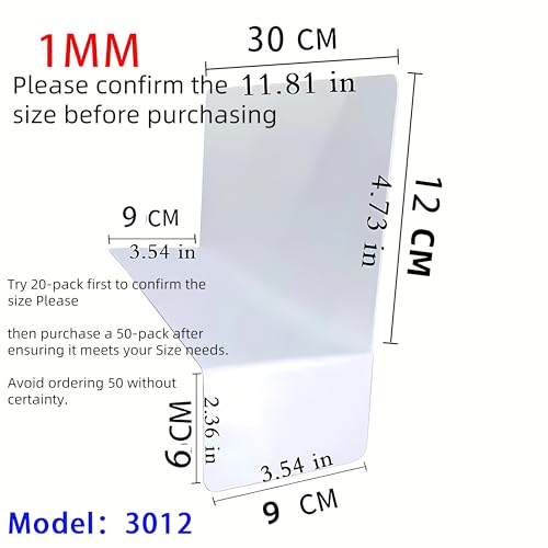 8Gnituhs 20 Pcs 30 * 12CM 1MM Separator Shelf Dividers Warehouse Shelf Isolation Board PVC Shelf Label for Supermarket Clothing Cabinet Storehouse Shelf, White - Image 2