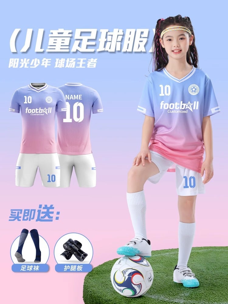 [Feidun Factory Store] Kidsren'S Football Uniform Suit Girls Team Game Primary School Football Jersey Class Uniform - Image 3