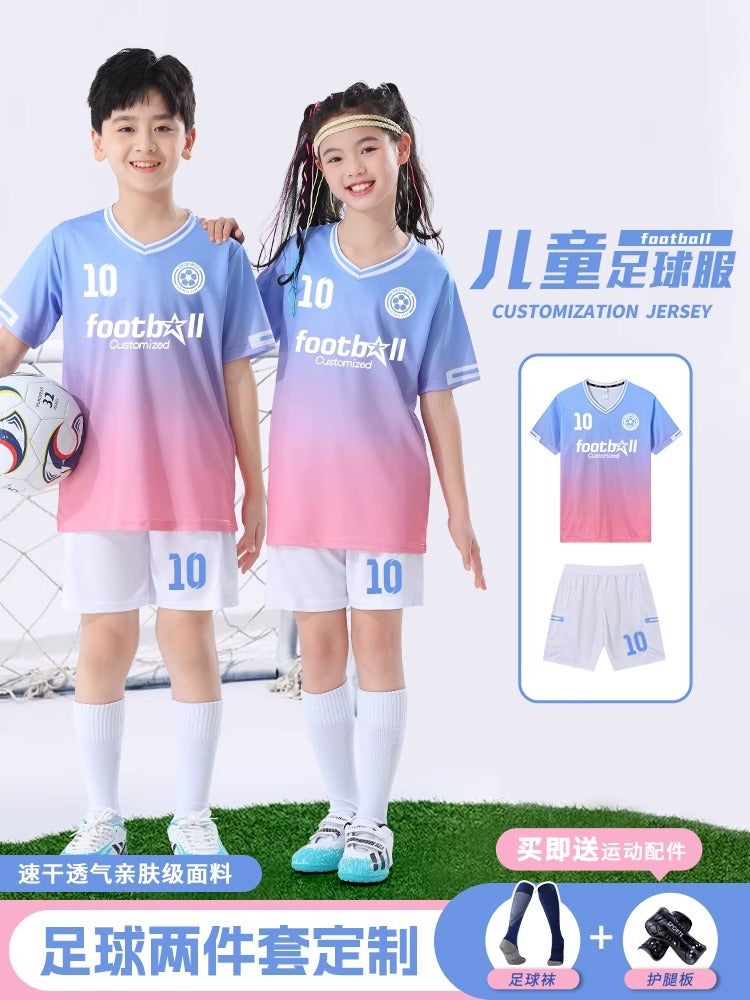 [Feidun Factory Store] Kidsren'S Football Uniform Suit Girls Team Game Primary School Football Jersey Class Uniform - Image 2