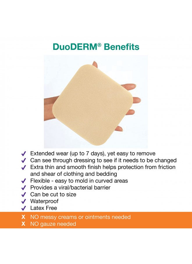 DuoDERM CGF Hydrocolloid 6"x6" Sterile Dressing for Use On Partial and Full-Thickness Wounds, Square, Beige, 187661, Box of 5