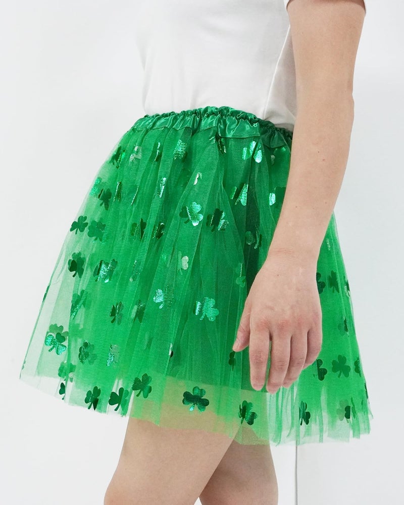 WINROLA Adult Women St. Patrickâ€™s Day Green Tutu Skirt Teens Shamrock Tulle Tutu Dress-Up Irish Party Clover Tutu Costumes - Image 5