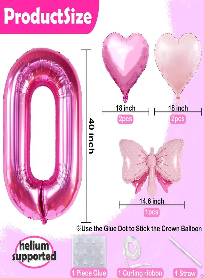 Florisland 40 Inch Huge Pink 6 Birthday Balloon for Girls, Foil Mylar Helium Pink 6 Balloon Number for Girls 6th Birthday Decorations, Celebrations Party Supplies Favors Cake Smash Decorations, Backdrops - Image 2