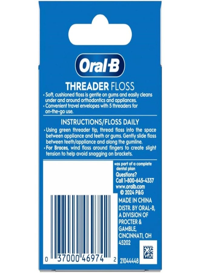 Oral-B Threader Floss 30 Count: 6 Envelopes of 5 Threaders (Pack of 5) - Image 5