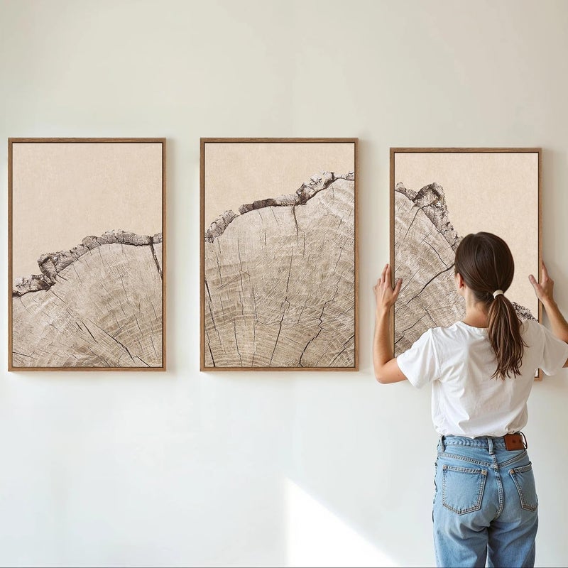 EMODA Canvas Wall Art Set of 3 with Outer Frame, 30 x 40 cm Each, Premium Framed Canvas Prints for Living Room Bedroom Office Home Décor, Modern Wall Decoration Artwork Set - Image 2