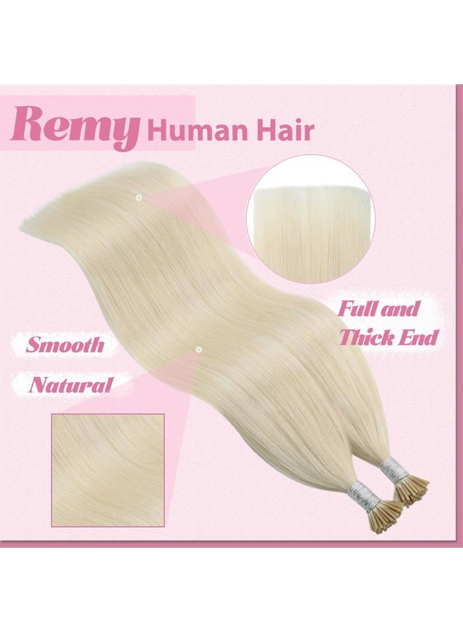 YoungSee Itip Human Hair Extensions Blonde 18In I Tips Hair Extensions Platinum Blonde Hair Extension I Tip Blond 60s 50g Tip Hair Extension Human Hair Pre Bonded Hair Extension - Image 3