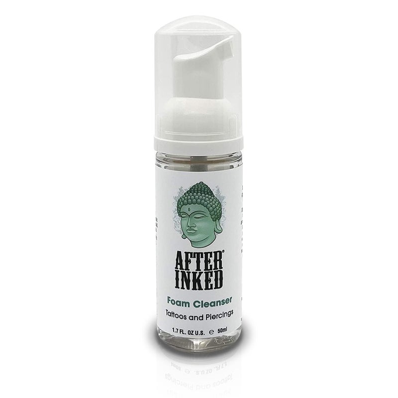 After Inked منظف رغوي للعناية بعد الوشم والثقب - صابون غسيل عالي الجودة للوشوم والتعديلات الجسدية والثقوب بما في ذلك الأذن والأنف وسرة البطن زجاجة رغوة، 1.7 أونصة - Image 1