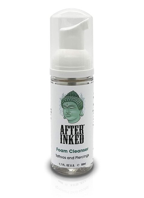 After Inked Tattoo & Piercing Aftercare Foam Cleanser - Quality Wash Soap Cleanser for Tattoos, Body Modifications and Piercings including Ear, Nose and Belly Button Foam Bottle, 1.7 oz