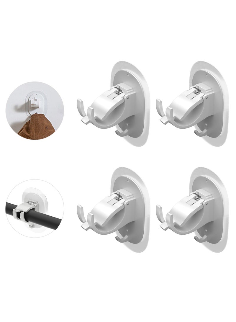 مايل ميلو 4PCS حامل ستارة لاصق محدث ، خطاف ستارة ، حامل ستارة غير مثقوب ، حامل جدار ، مناسب لحامل ستارة بقطر 0.62-1.5 إنش (أبيض)  - Image 1