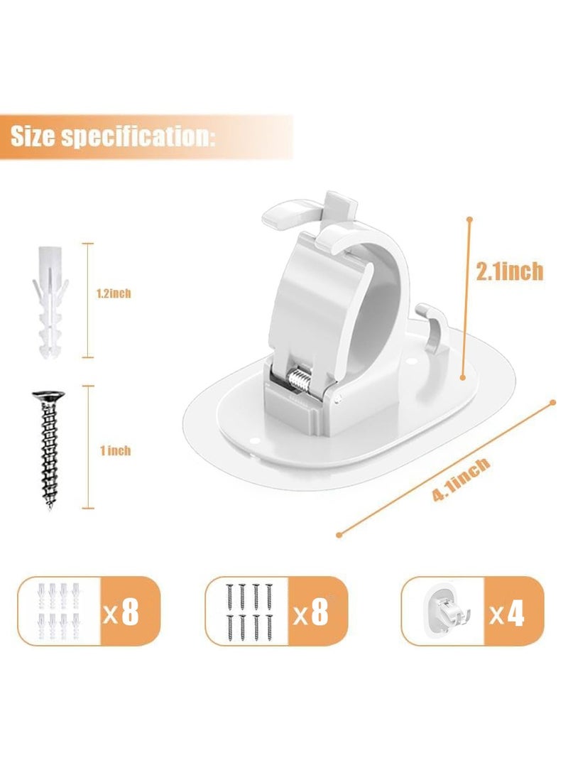مايل ميلو 4PCS حامل ستارة لاصق محدث ، خطاف ستارة ، حامل ستارة غير مثقوب ، حامل جدار ، مناسب لحامل ستارة بقطر 0.62-1.5 إنش (أبيض)  - Image 5