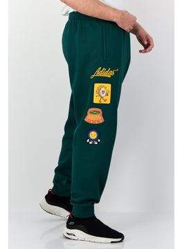 adidas Originals Men Sportswear Fit Outdoor Collegiate Badge Sweatpants, Dark Green  - Image 2