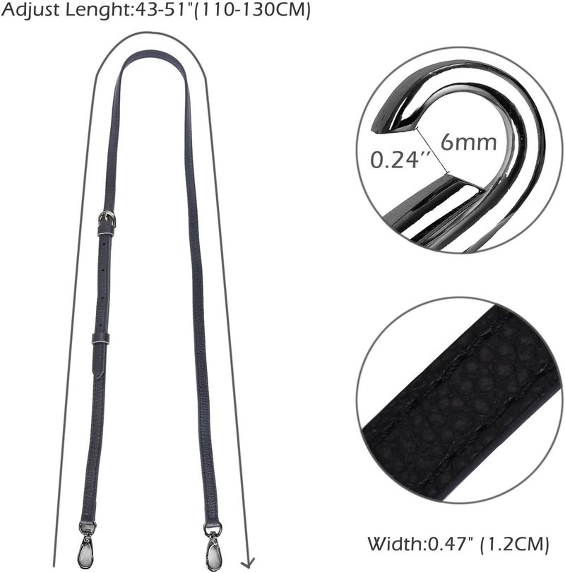 Live Up Full Grain Purse Strap Genuine Leather Replacement for Cross Body Bag Handbags - Image 4
