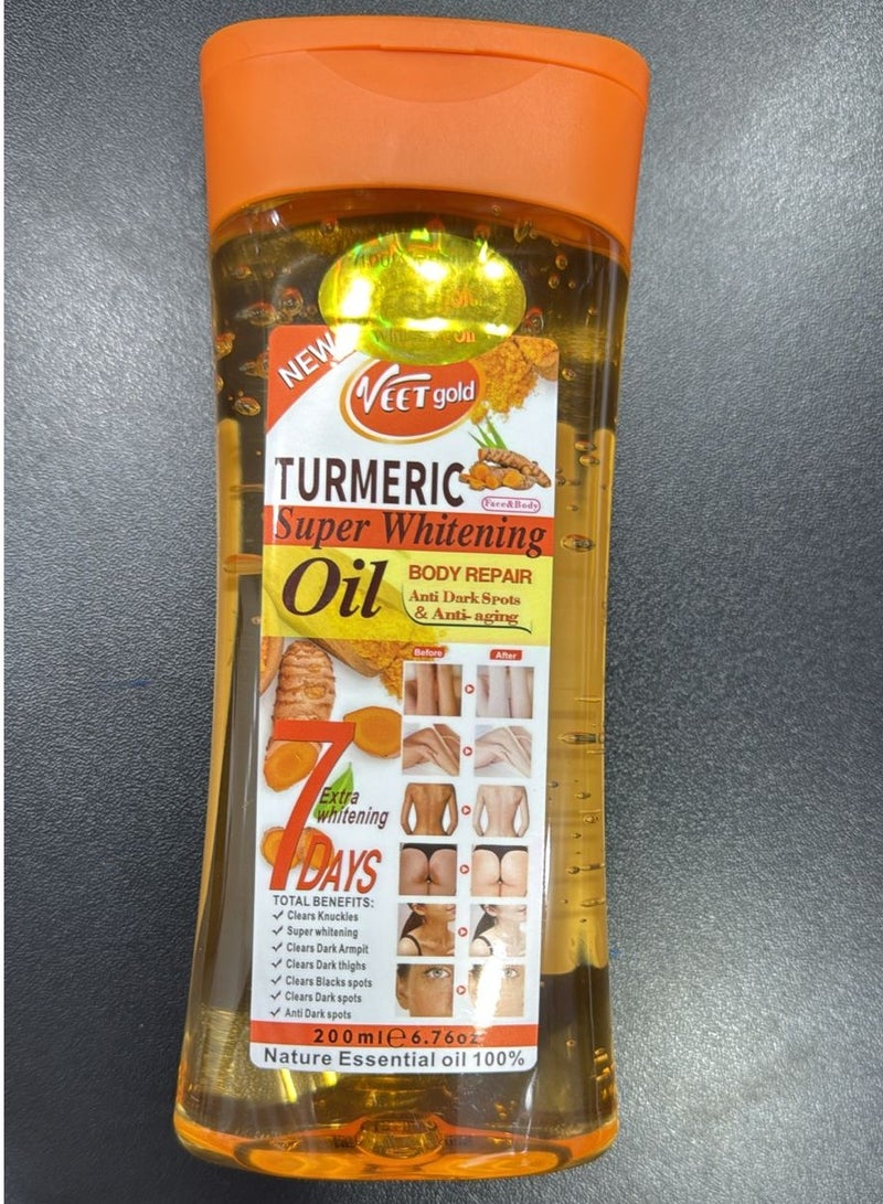 فيت جولد زيت الكركم لإصلاح الجسم وتبييضه الفائق، 200 مل