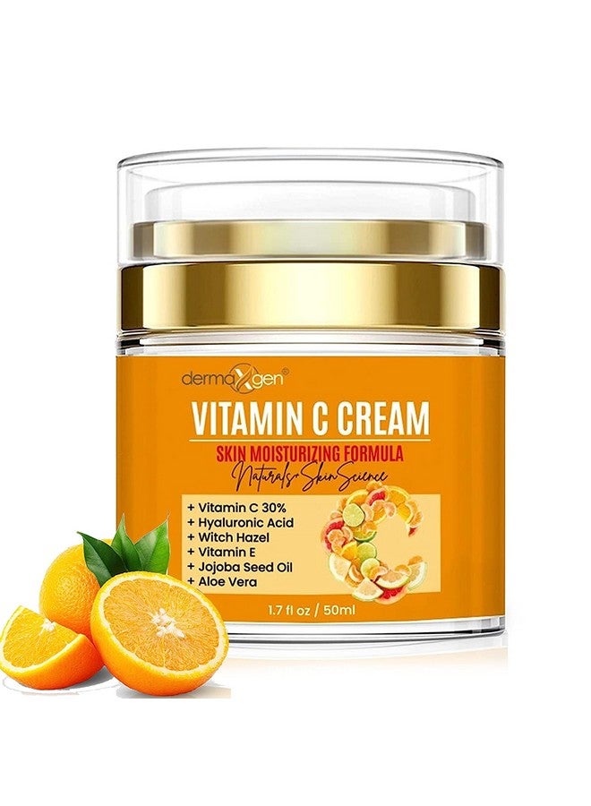 dermaxgen Vitamin C Moisturizing Cream - Organic Glowing Skin Anti-Aging, Rejuvenating, Boosting Collagen Hydrating for Dull, Dry & Sensitive & Oily Skin - 1.7 FL OZ. - Image 1