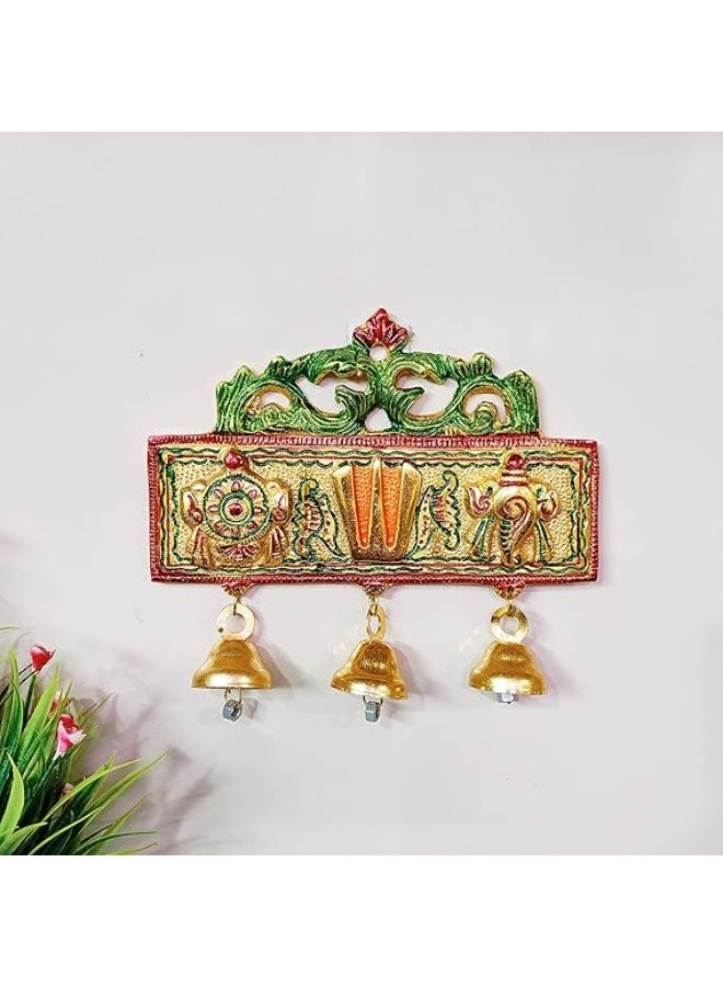 KridayKraft Tirupati Door Hanging Shankh Chakra Namah Latkan Meenkari Decorative for Home,Office & Room,Also Gift for House Warming - Image 1