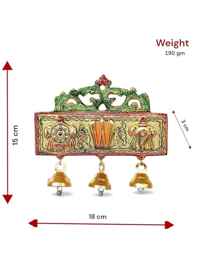 KridayKraft Tirupati Door Hanging Shankh Chakra Namah Latkan Meenkari Decorative for Home,Office & Room,Also Gift for House Warming - Image 4