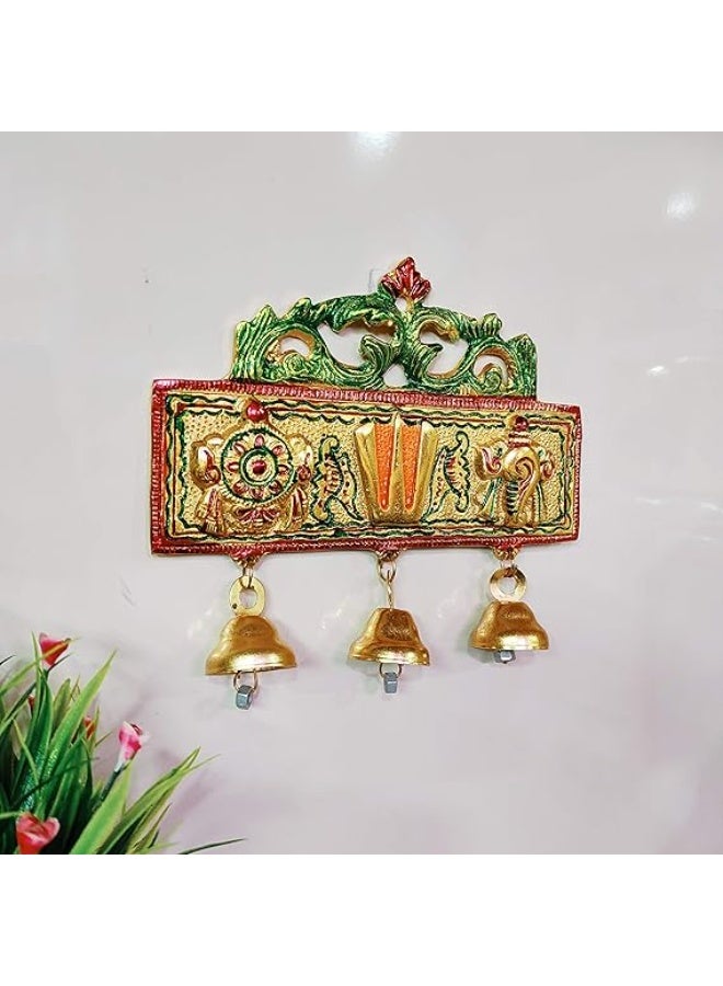KridayKraft Tirupati Door Hanging Shankh Chakra Namah Latkan Meenkari Decorative for Home,Office & Room,Also Gift for House Warming - Image 3