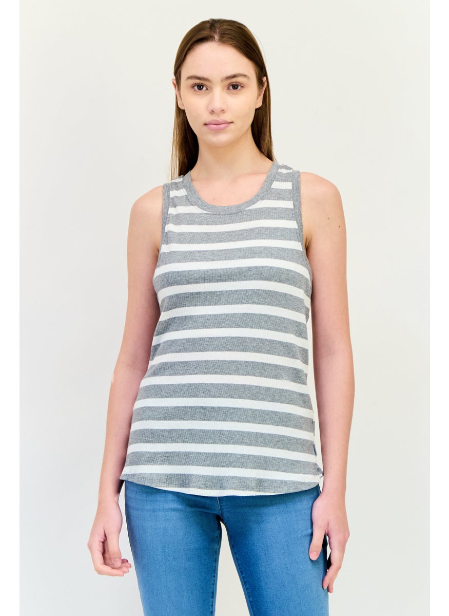 Eddie Bauer Women Scoop Neck Stripe Tank Top, Multicolor  - Image 1