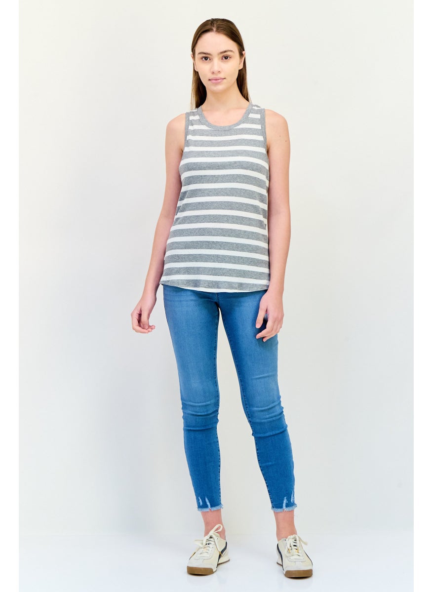 Eddie Bauer Women Scoop Neck Stripe Tank Top, Multicolor  - Image 4