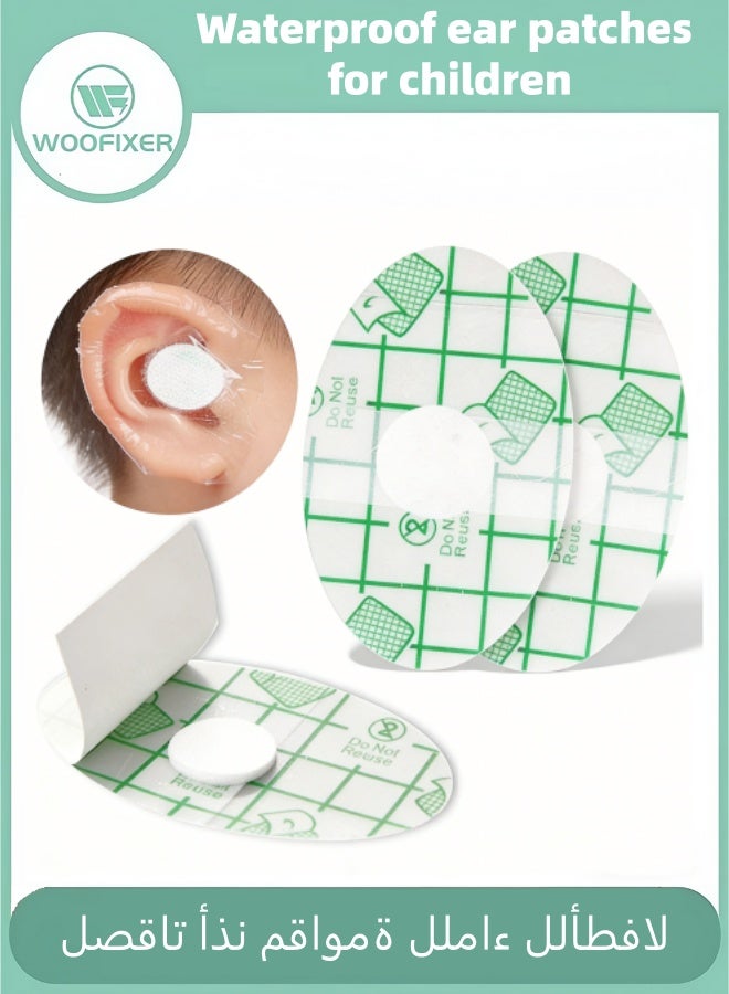 Woofixer 60 Pack Baby Waterproof Ear Protectors Stickers with Absorbent Cotton for Bathing, Swimming, Showering, Surfing & Snorkeling - Image 1