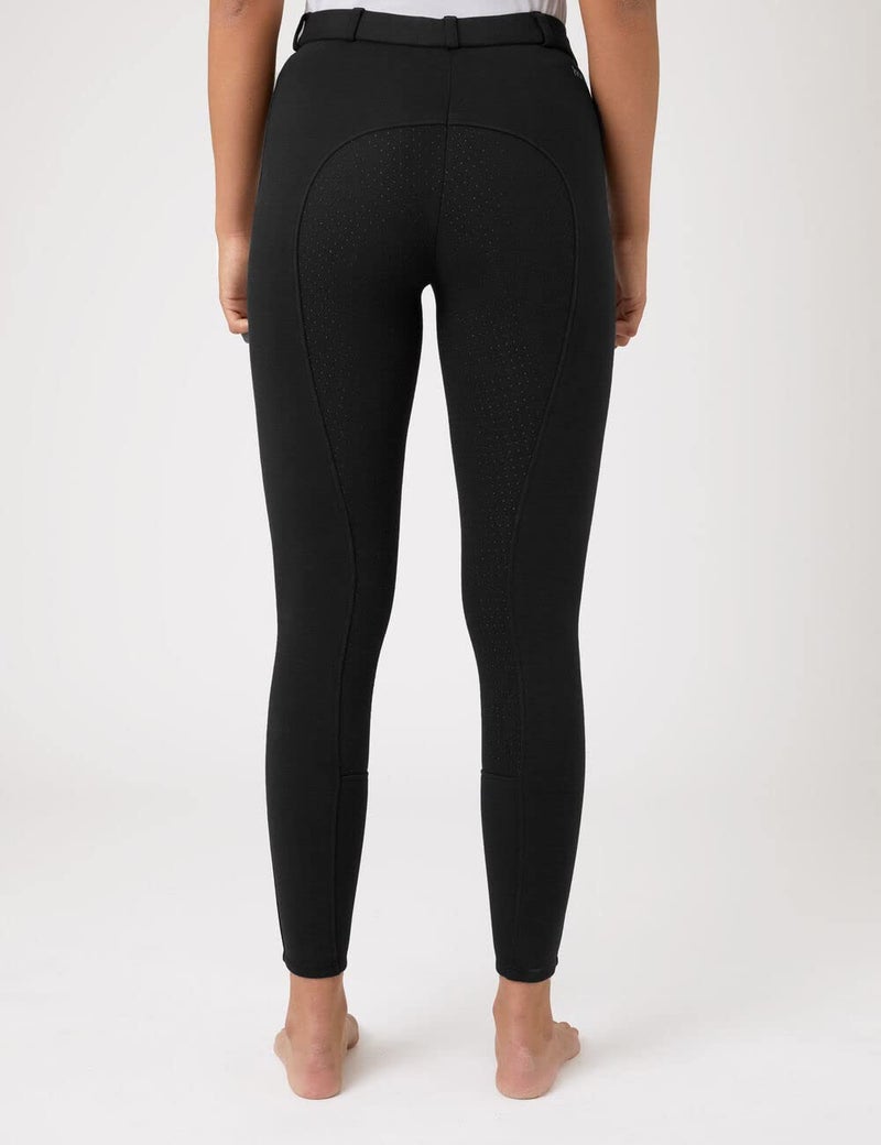 HORZE Active Women's Horse Riding Silicone Grip Full Seat Breeches | Midrise Waist with Front Pocket - Black - 26 - Image 5
