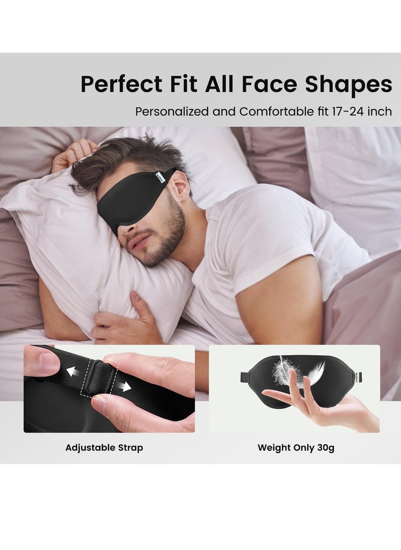 KHAJUL Sleep Eye Mask for Men and Women - Perfect Blackout 3D Eye Mask for Calm Sleep | 100% Blackout Nose Bridge Design | Soft and Comfortable Eyeshadow Cover for Travel, Yoga, Napping - Black  - Image 5