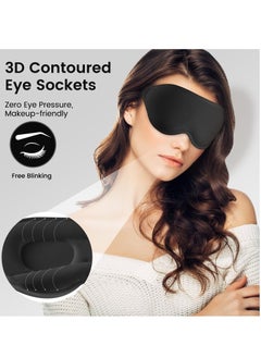 KHAJUL Sleep Eye Mask for Men and Women - Perfect Blackout 3D Eye Mask for Calm Sleep | 100% Blackout Nose Bridge Design | Soft and Comfortable Eyeshadow Cover for Travel, Yoga, Napping - Black  - Image 2