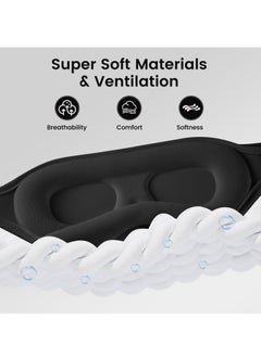 KHAJUL Sleep Eye Mask for Men and Women - Perfect Blackout 3D Eye Mask for Calm Sleep | 100% Blackout Nose Bridge Design | Soft and Comfortable Eyeshadow Cover for Travel, Yoga, Napping - Black  - Image 3
