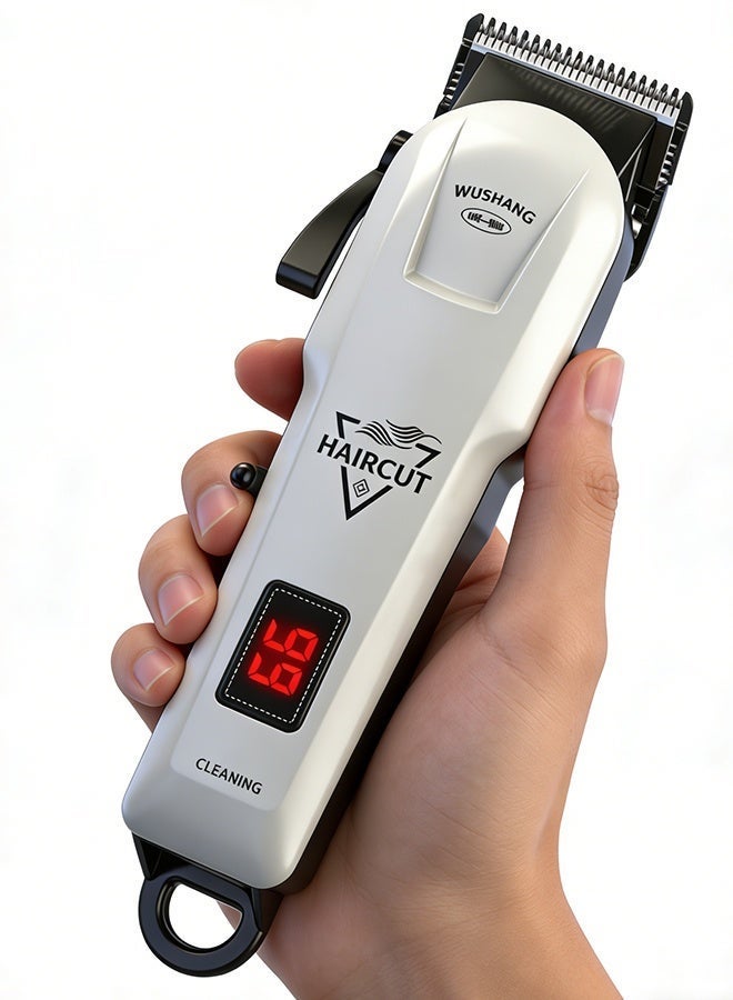 WUSHANG Premium Hair Trimmer for men,Professional Hair Clipper,Waterproof Shaving Machine for Men,Type-C Charging and User-Friendly for Salon-Quality Results at Home, White - Image 1