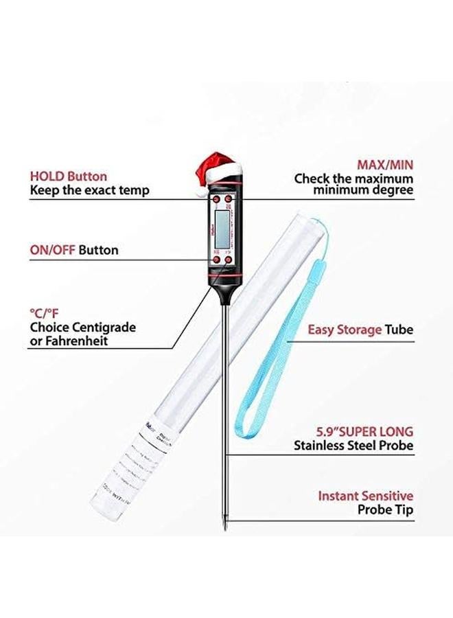 SKY-TOUCH Sincher Meat Thermometer Cooking Thermometer With Instant Read Lcd Screen Hold Function For Kitchen Food Smoker Grill Bbq Meat Candy Milk Water - Image 2