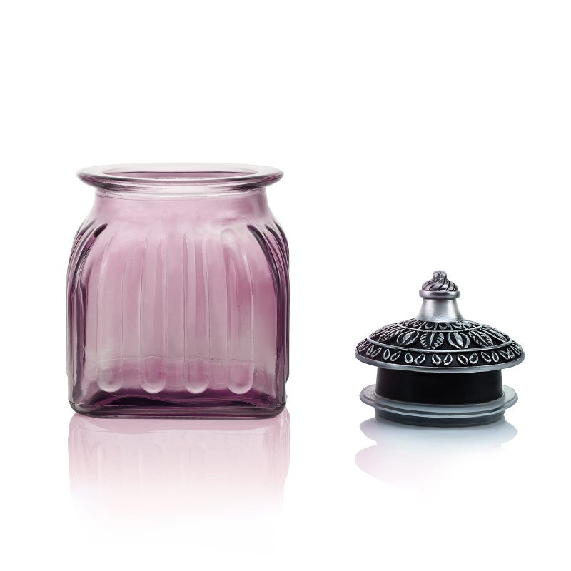 SOCOSY Vintage Crystal Glass Candy Jar with Lid Food Jar Nut Jar Jewelry Box Wedding Candy Buffet Jars Kitchen Storage Assorted Color 24 oz - Image 2