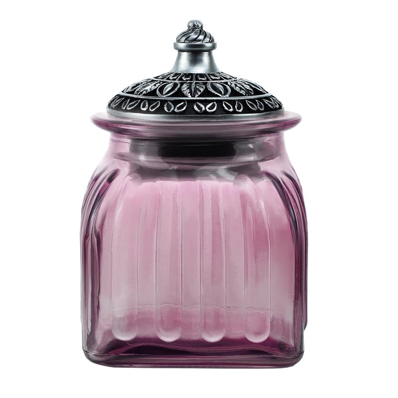 SOCOSY Vintage Crystal Glass Candy Jar with Lid Food Jar Nut Jar Jewelry Box Wedding Candy Buffet Jars Kitchen Storage Assorted Color 24 oz - Image 1