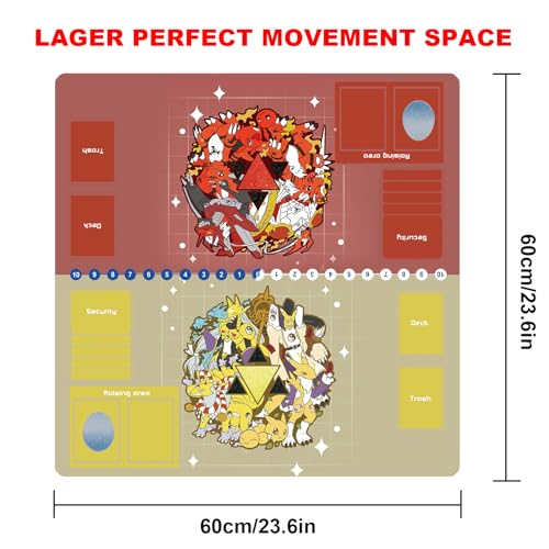 sabermaster DTCG playmat 2 Player Duel Mat Gaming Competition Pad Mat Card Binder Deck 60 60CM 236x236in - Image 5