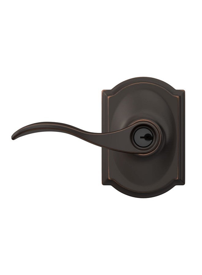 Schlage F51A ACC 716 CAM Accent Door Lever with Camelot Trim, Keyed Entry Lock, Aged Bronze - Image 3