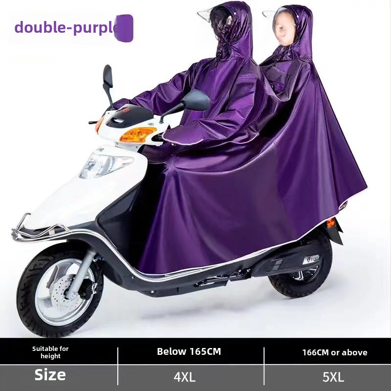 Dual Adult Poncho with Sleeves Multifunctional Full-Body Raincoat for Cycling Purple