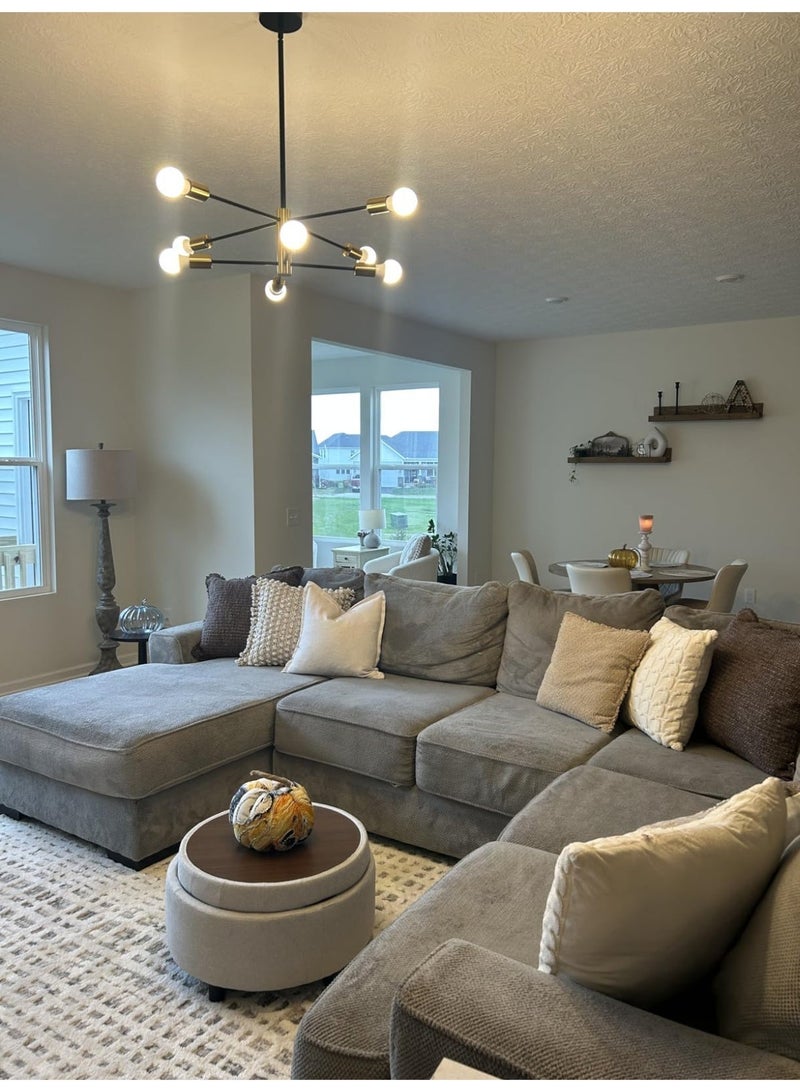 Aurrako Modern Ceiling Lighting Chandelier 6 Lights Adjustable Industrial Mount Pendant Light Fixture - Image 3