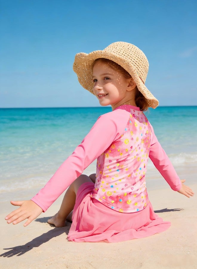 Ghteas Rash Guard Swim Suit Girls Bathing Suits 3-4T with Swim Skirt Shorts Two Piece Swimwear Toddler Girl Swimsuits - Image 3