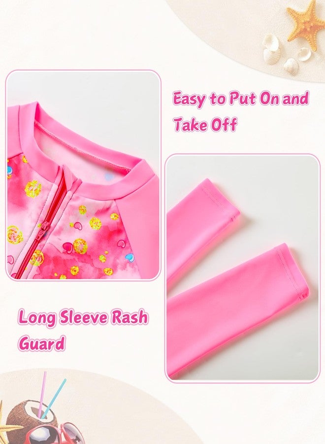Ghteas Rash Guard Swim Suit Girls Bathing Suits 3-4T with Swim Skirt Shorts Two Piece Swimwear Toddler Girl Swimsuits - Image 5