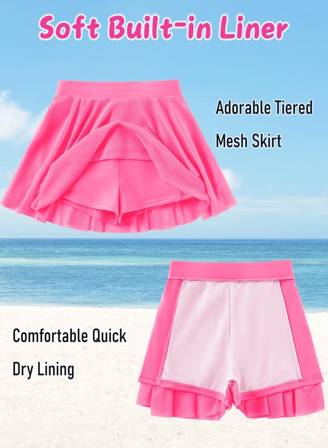 Ghteas Rash Guard Swim Suit Girls Bathing Suits 3-4T with Swim Skirt Shorts Two Piece Swimwear Toddler Girl Swimsuits - Image 4