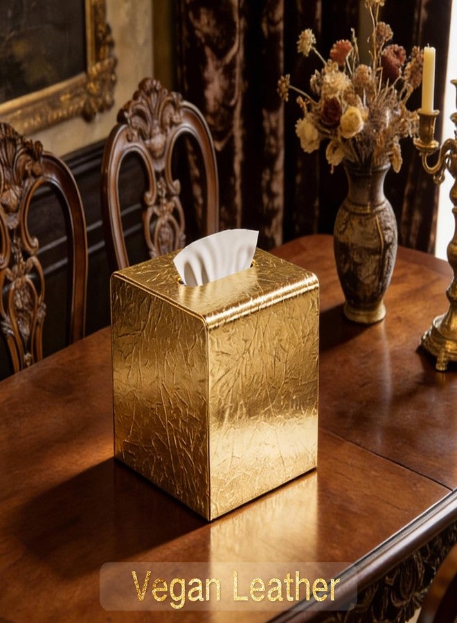 LADSTAG Gold Tissue Box Cover,Tissue Box Holder with Magnetic Bottom, Decorative Tissue Box for Vanity Toilet Tank Dresser Night Stand Table Countertop Office Car - Image 3