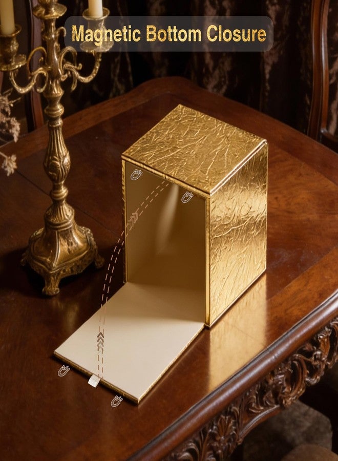 LADSTAG Gold Tissue Box Cover,Tissue Box Holder with Magnetic Bottom, Decorative Tissue Box for Vanity Toilet Tank Dresser Night Stand Table Countertop Office Car - Image 4