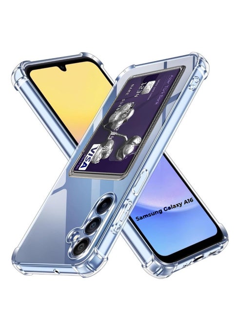 Wallet Phone Case Slim Fit Card Slot Transparent Case Protective Soft Shockproof Case with Card Holder For Samsung Galaxy A16 5G
