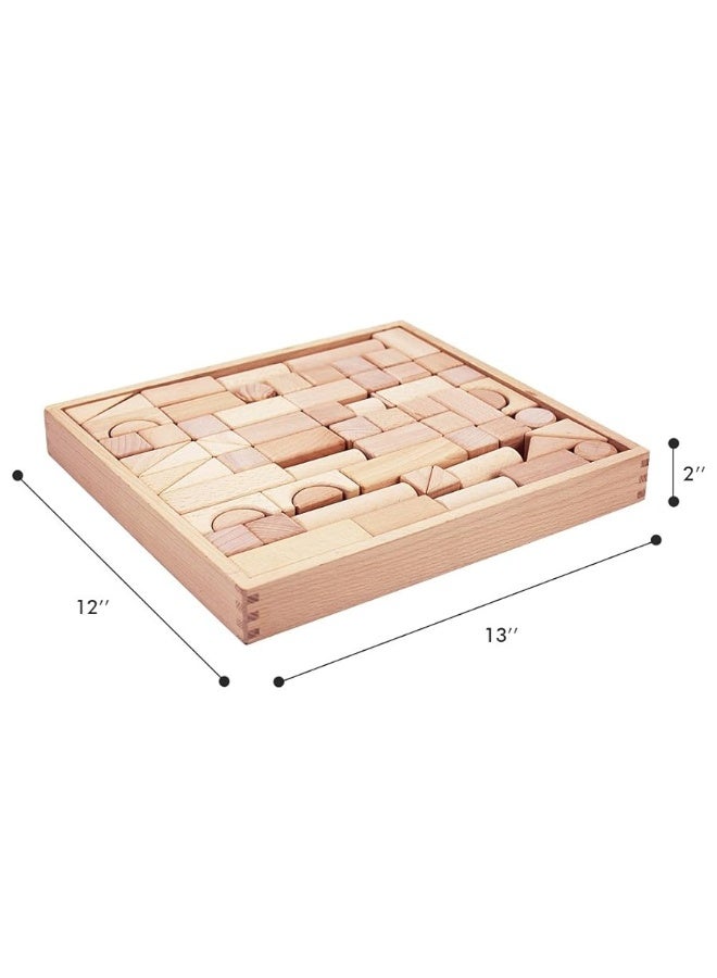 iLearn مجموعة كتل البناء الخشبية للأطفال iPlay, iLearn، لعبة تعليمية من الخشب الطبيعي للأطفال الصغار، وحدة قلعة من الطوب الخشبي الكبير، هدية لفصل رياض الأطفال للأطفال من 2 3 4 5 6 8 سنوات من الأولاد والبنات - Image 3