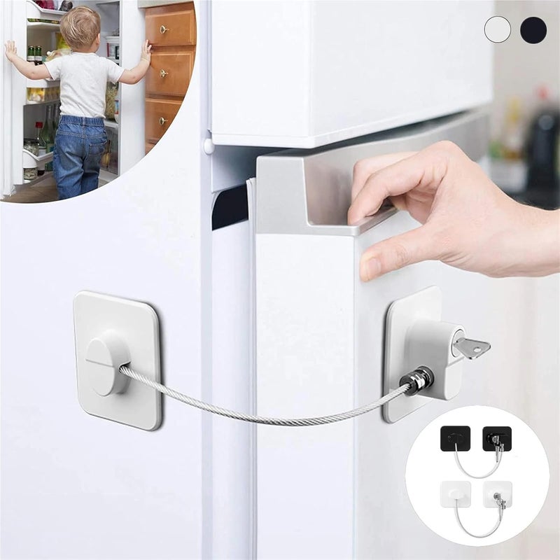 White Key Lock Furniture Anchor 10PCS Baby Safety Cabinet Refrigerator Wall Proofing Locks - Image 4
